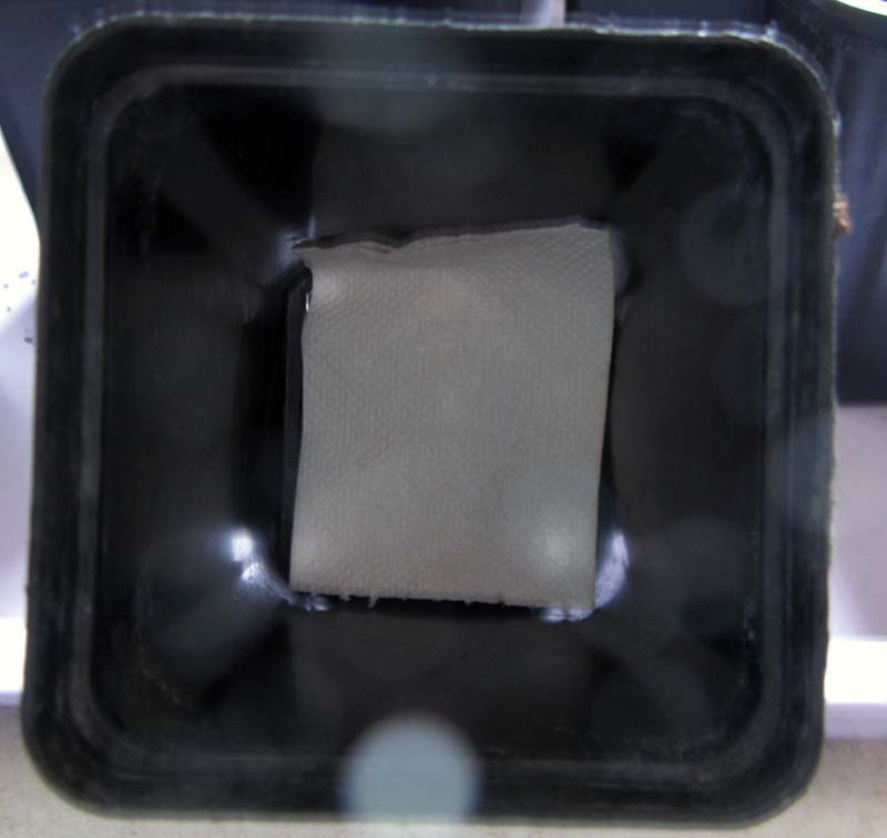 Bottom of a pot with toilet paper